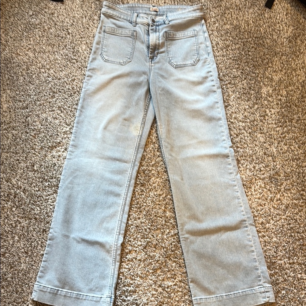 Faherty Wide Leg Light Denim Jeans